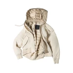 Moose Knuckles Brixton Down Bomber Jacket in Alabaster | Coveti