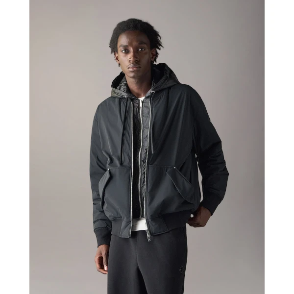 Moose Knuckles Brixton Down Bomber Jacket in Black | Men Jackets | Coveti