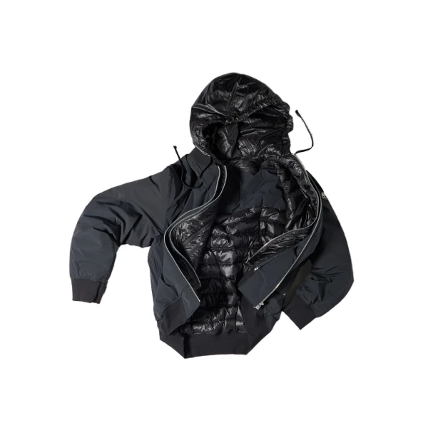 Moose Knuckles Brixton Down Bomber Jacket in Black | Coveti