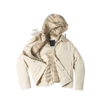 Moose Knuckles Brixton Down Trucker Jacket in Alabaster | Coveti