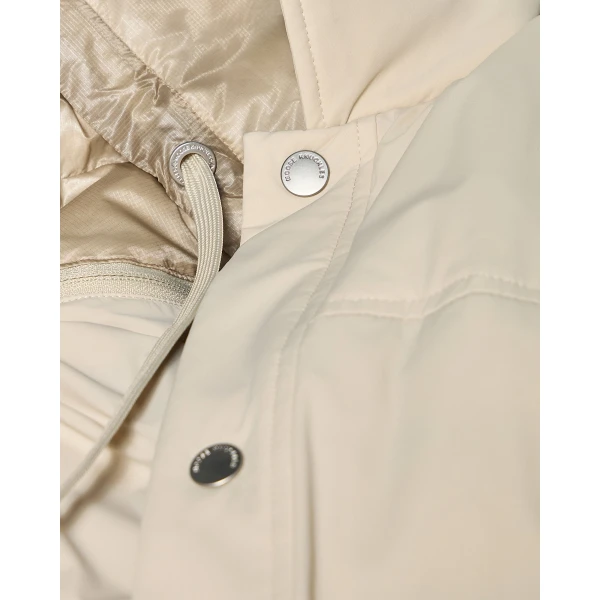 Moose Knuckles Brixton Down Trucker Jacket in Alabaster | Men Jackets | Coveti