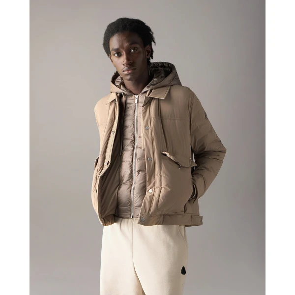 Moose Knuckles Brixton Down Trucker Jacket in Ashen | Men Jackets | Coveti