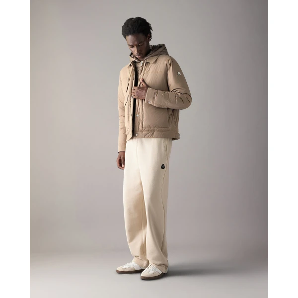 Moose Knuckles Brixton Down Trucker Jacket in Ashen | Men Jackets | Coveti