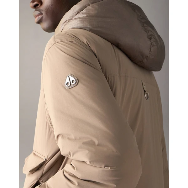 Moose Knuckles Brixton Down Trucker Jacket in Ashen | Men Jackets | Coveti