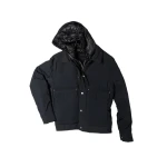 Moose Knuckles Brixton Down Trucker Jacket in Black | Coveti