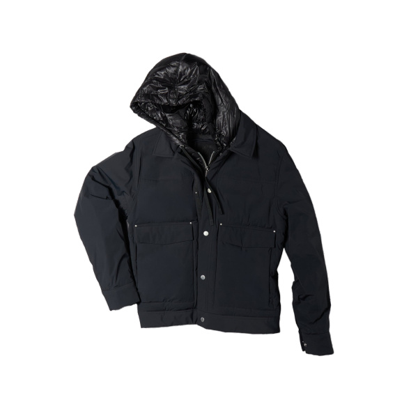 Moose Knuckles Brixton Down Trucker Jacket in Black | Coveti