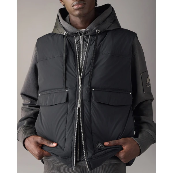 Moose Knuckles Brixton Vest in Black | Men Jackets | Coveti