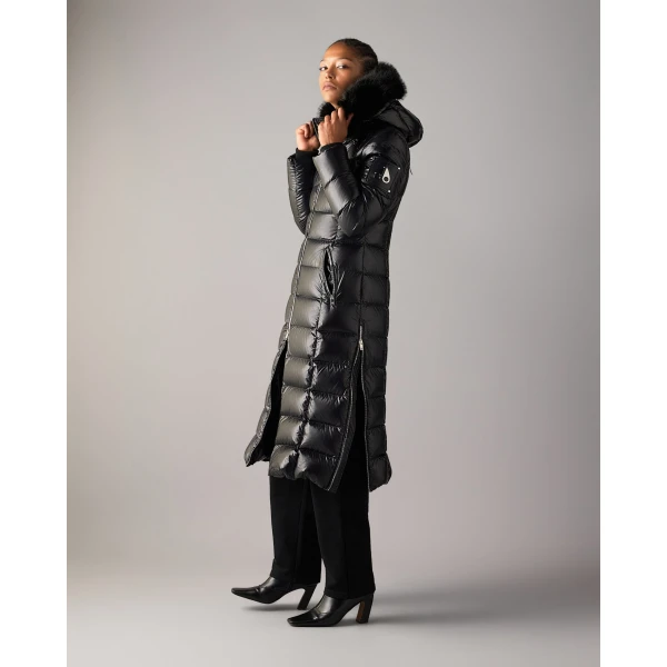 Moose Knuckles Celestia Long Down Parka in Black | Coats | Coveti