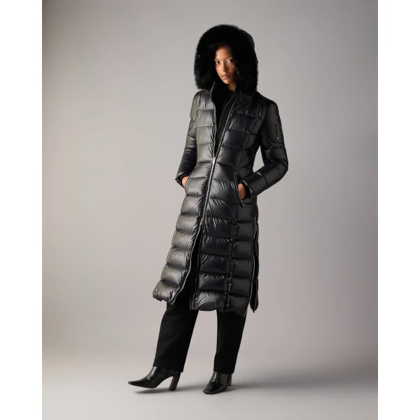 Moose Knuckles Celestia Long Down Parka in Black | Coats | Coveti