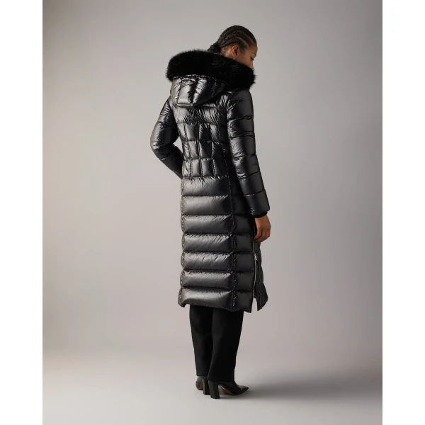 Moose Knuckles Celestia Long Down Parka in Black | Coats | Coveti