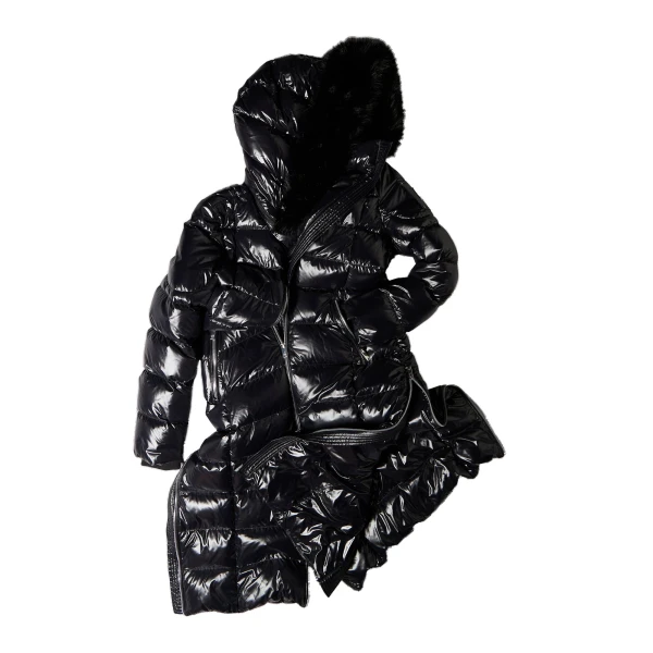 Celestia Long Down Parka in Black