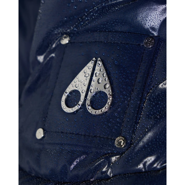 Moose Knuckles Celestia Long Down Parka in Navy | Coats | Coveti