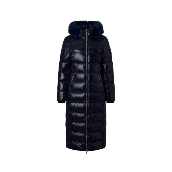 Moose Knuckles Celestia Long Down Parka in Navy | Coveti