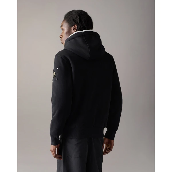 Moose Knuckles Classic Bunny Hoodie in Black and White | Sweatshirts | Coveti