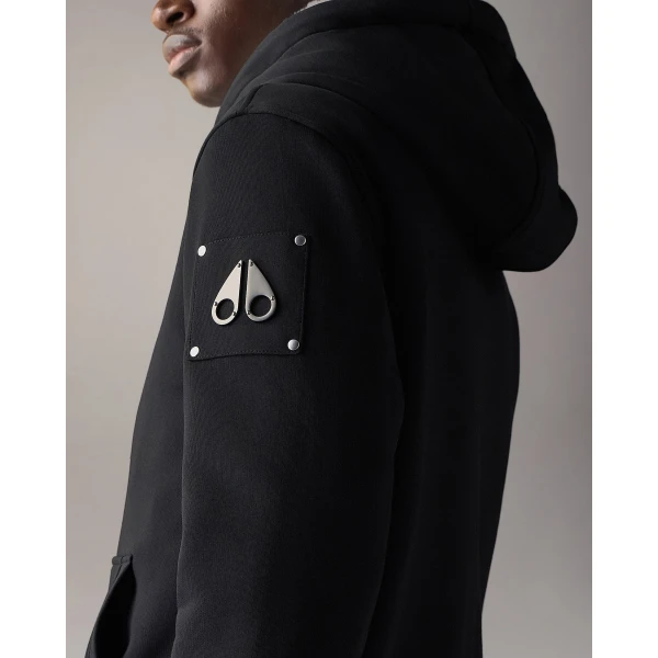 Moose Knuckles Classic Bunny Hoodie in Black and White | Sweatshirts | Coveti