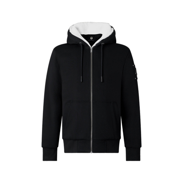 Moose Knuckles Classic Bunny Hoodie in Black and White | Coveti