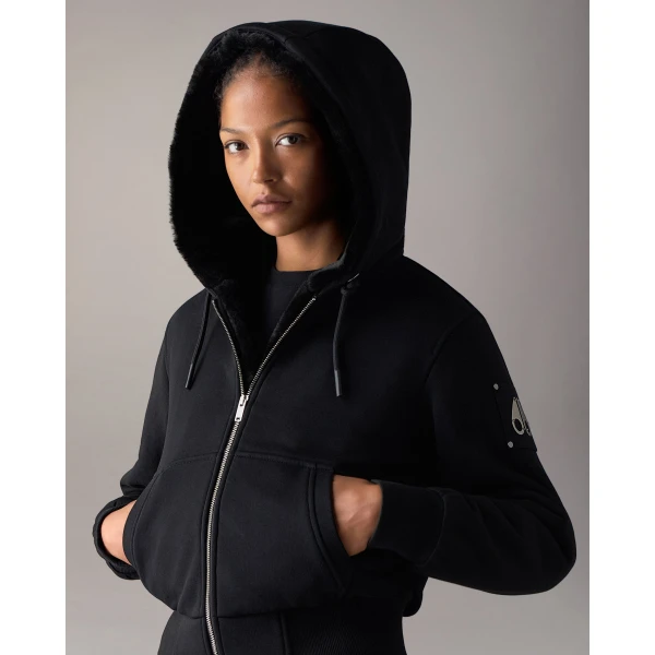 Moose Knuckles Classic Bunny Hoodie in Black | Hoodies | Coveti