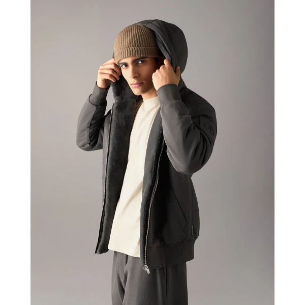 Moose Knuckles Classic Bunny Hoodie in Cement | Sweatshirts | Coveti