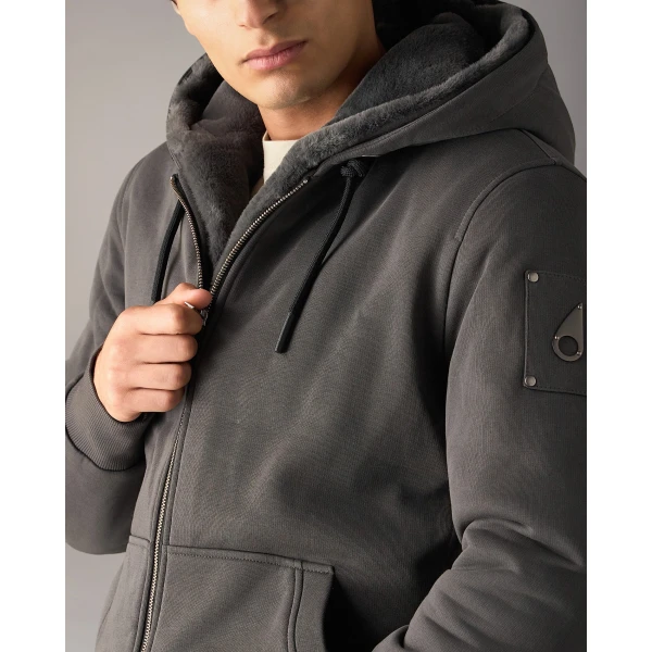 Moose Knuckles Classic Bunny Hoodie in Cement | Sweatshirts | Coveti