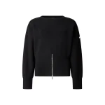 Moose Knuckles Corner Crewneck Knit Sweatshirt in Black | Coveti