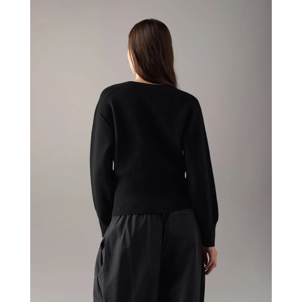 Moose Knuckles Corner Crewneck Knit Sweatshirt in Black | Sweaters | Coveti