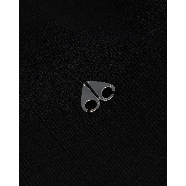 Moose Knuckles Corner Crewneck Knit Sweatshirt in Black | Sweaters | Coveti