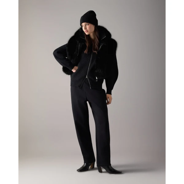 Moose Knuckles Cosmo Faux Fur Vest in Black | Vests | Coveti