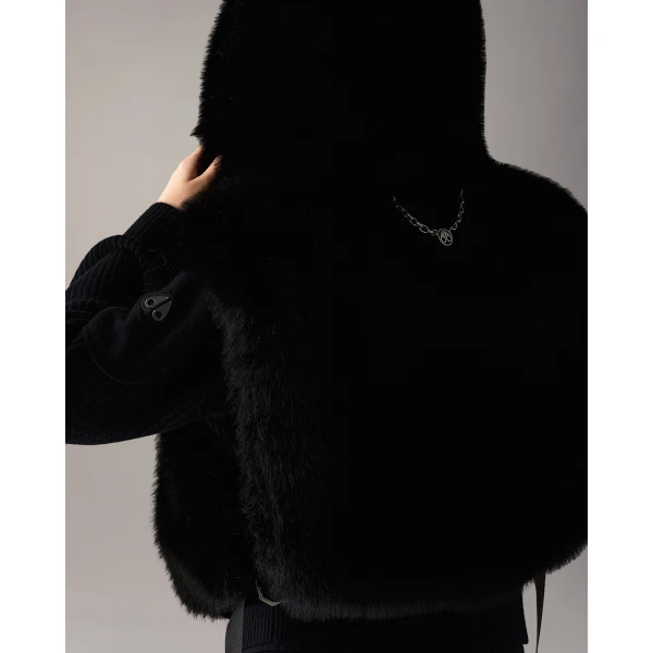 Moose Knuckles Cosmo Faux Fur Vest in Black | Vests | Coveti