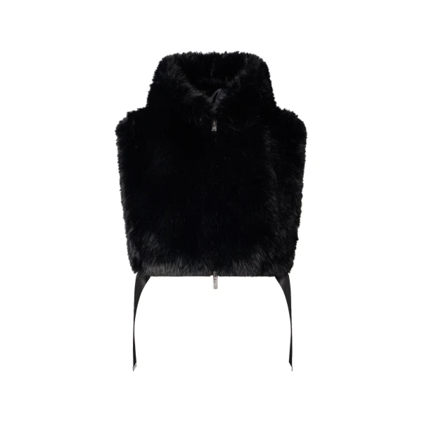 Cosmo Faux Fur Vest in Black