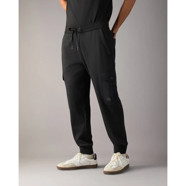 Moose Knuckles Dalon Cargo Joggers in Black | Pants | Coveti
