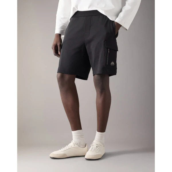 Moose Knuckles Dalon Cargo Shorts in Black | Shorts | Coveti