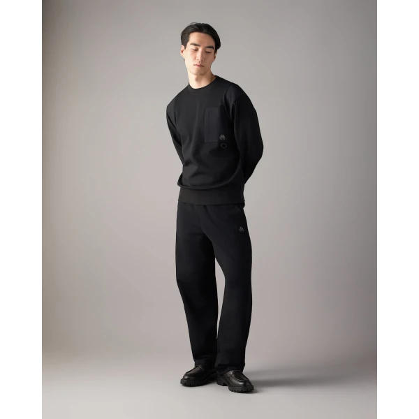 Moose Knuckles Dalon Crewneck Sweatshirt in Black | Sweatshirts | Coveti