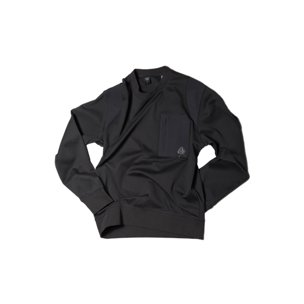 Moose Knuckles Dalon Crewneck Sweatshirt in Black | Coveti