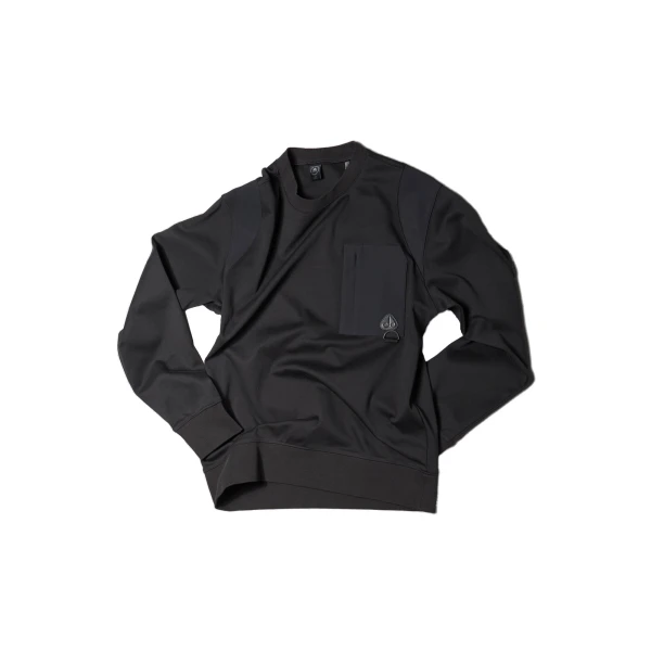 Moose Knuckles Dalon Crewneck Sweatshirt in Black | Coveti