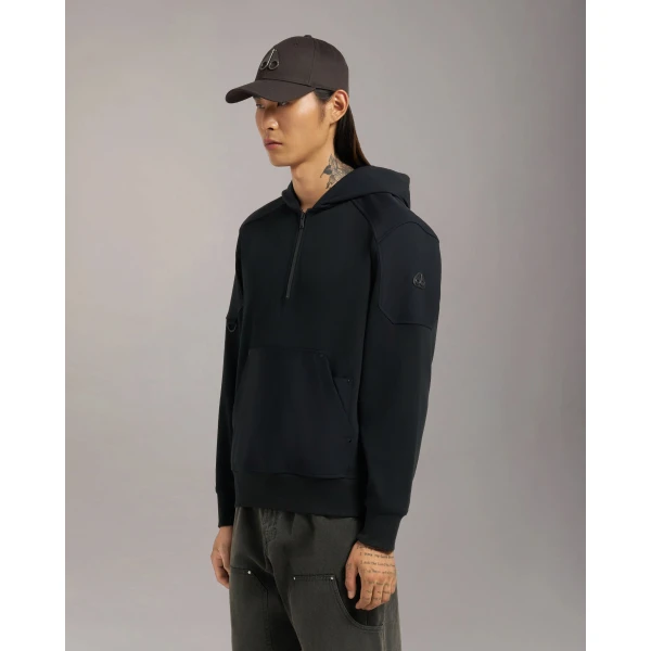 Moose Knuckles Dalon Hoodie in Black | Sweatshirts | Coveti