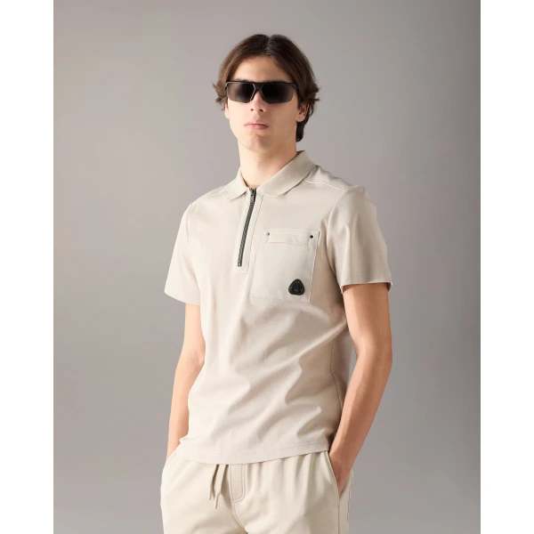 Moose Knuckles Dalon Polo in Alabaster | T-shirts & vests | Coveti
