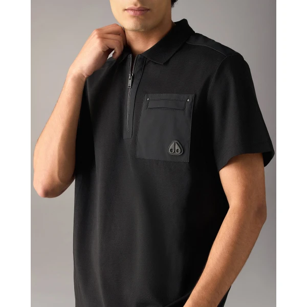 Moose Knuckles Dalon Polo in Black | T-shirts & vests | Coveti