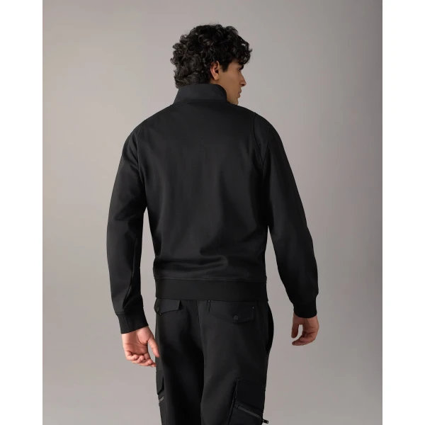 Moose Knuckles Dalon Quarter-Zip Sweatshirt in Black | Sweatshirts | Coveti
