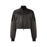 Moose Knuckles Drift Satin Bomber Jacket in Black | Coveti