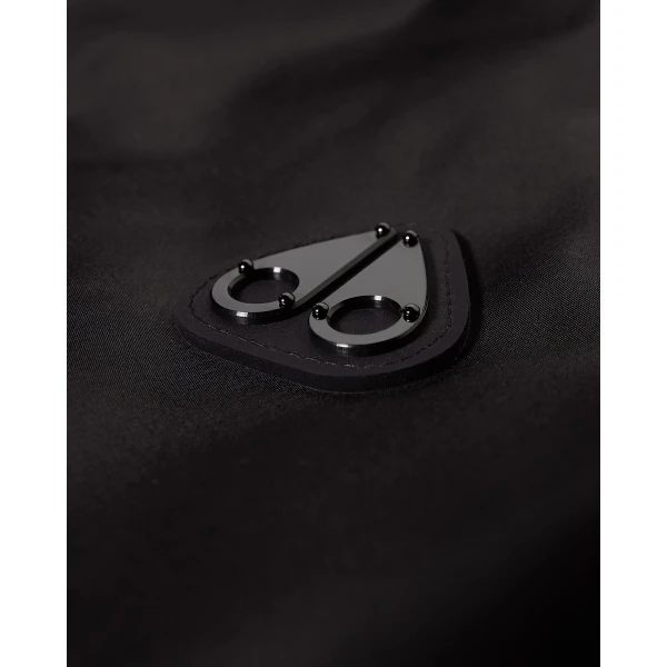 Moose Knuckles Drift Satin Bomber Jacket in Black | Jackets | Coveti
