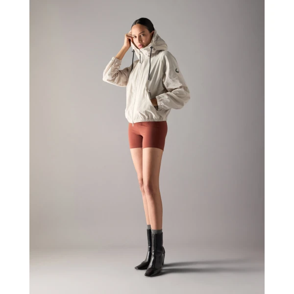 Moose Knuckles Elevate Hooded Jacket in Alabaster | Jackets | Coveti