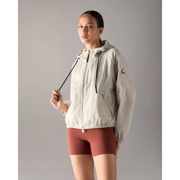 Moose Knuckles Elevate Hooded Jacket in Alabaster | Jackets | Coveti
