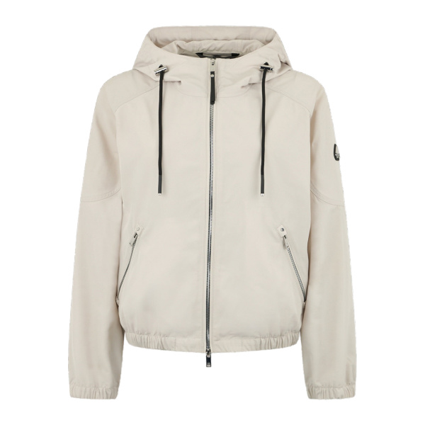 Moose Knuckles Elevate Hooded Jacket in Alabaster | Coveti
