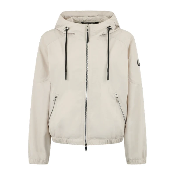 Moose Knuckles Elevate Hooded Jacket in Alabaster | Coveti