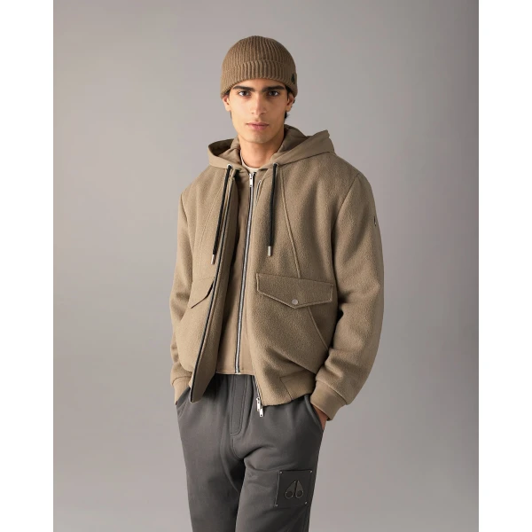 Moose Knuckles Elington Bomber in Ashen | Men Jackets | Coveti