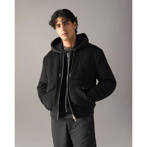 Moose Knuckles Elington Bomber in Black | Men Jackets | Coveti