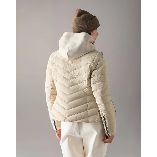Moose Knuckles Elora Down Jacket in Alabaster | Jackets | Coveti