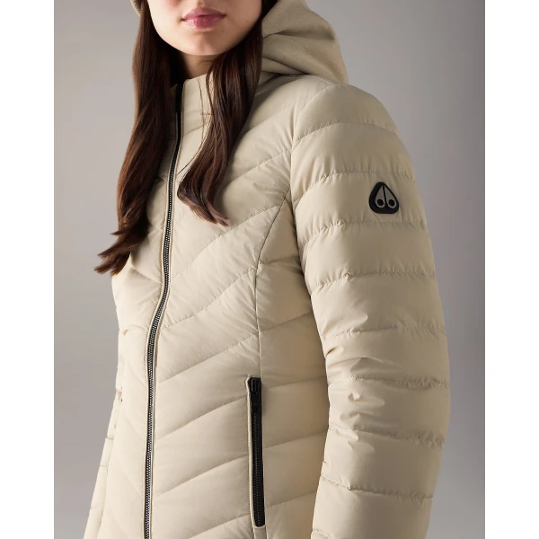 Moose Knuckles Elora Down Jacket in Alabaster | Jackets | Coveti