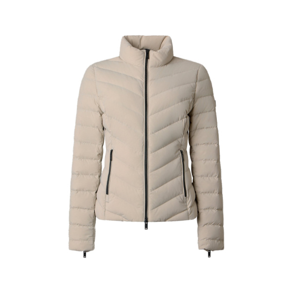 Moose Knuckles Elora Down Jacket in Alabaster | Coveti