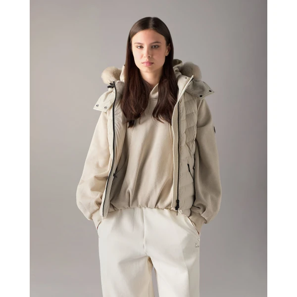 Moose Knuckles Elora Down Vest in Alabaster | Vests | Coveti